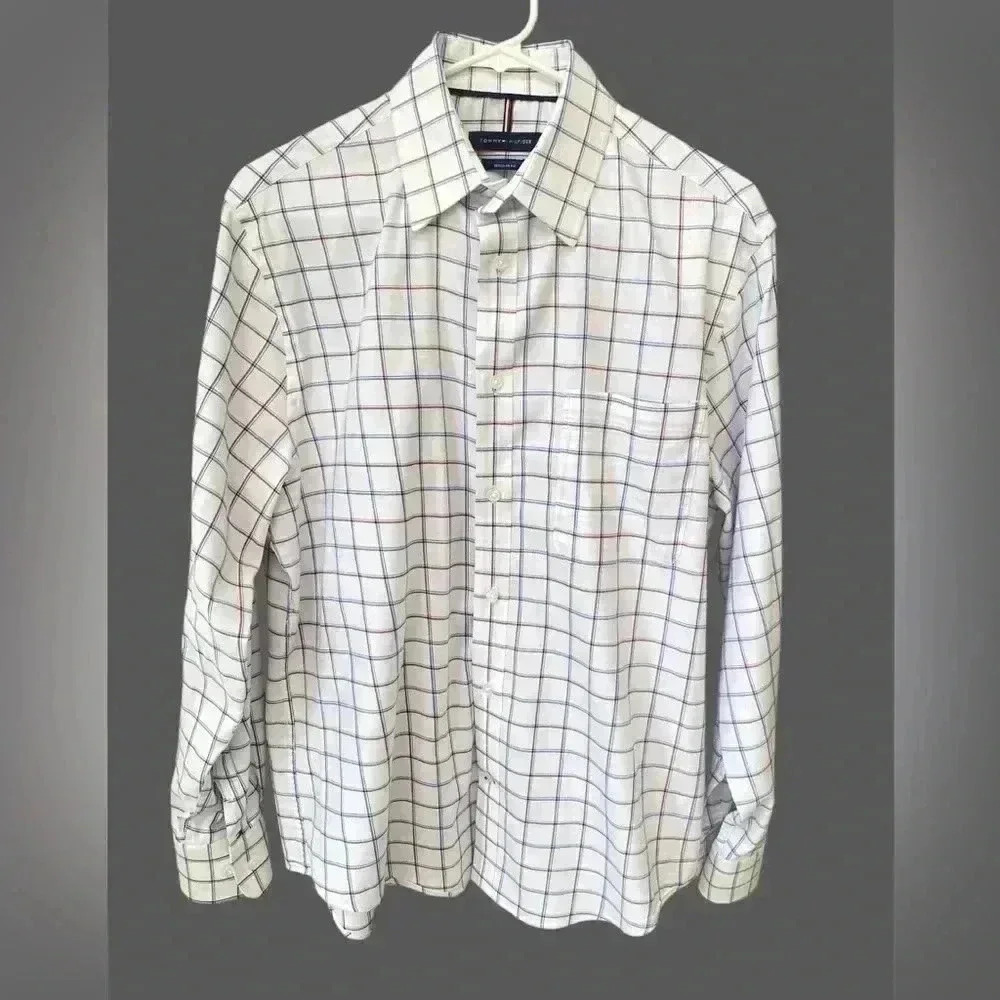 Tommy Hilfiger All-Season Stretch Dress Shirt Mens Size M 15-15 1/2 32/33 White